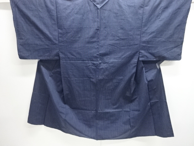 JAPANESE KIMONO / ANTIQUE MENS HITOE KIMONO / COTTON / TOZAN / WOVEN STRIPE